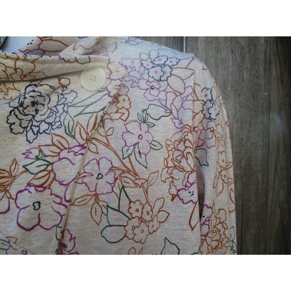 Cuddl Duds Multi Color Turtle Neck Open Front Cardigan Lounge Wear Pockets L - Picture 2 of 8